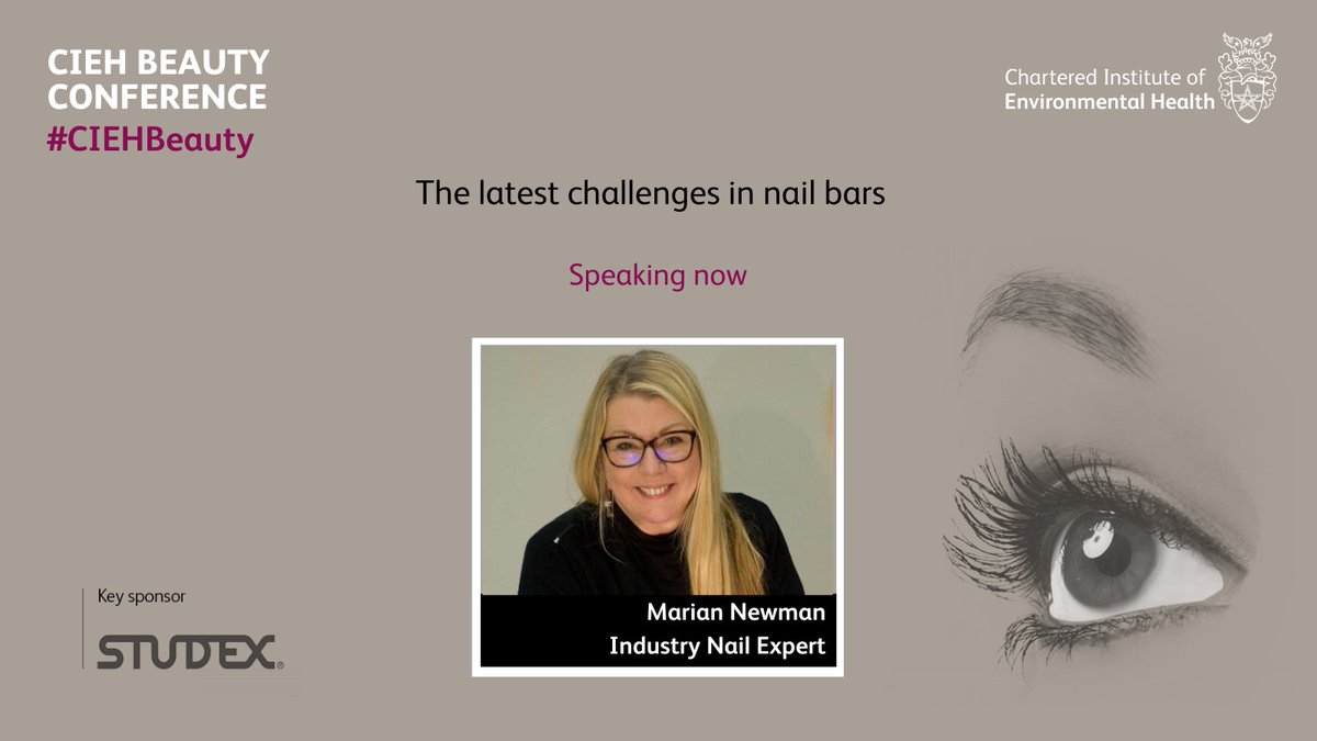 On now: The latest challenges in nail bars with Marian Newman, Industry Nail Expert and Author of the Definitive Textbook for Nail Technicians. #CIEHBeauty #PublicHealth #Beauty #CIEHEvents <a href="/MarianNewman/">Marian Newman BEM</a> <a href="/the_fnp_/">The Federation Of Nail Professionals</a>