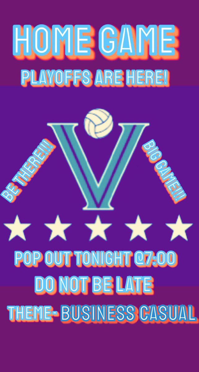 ⚠️HOME GAME⚠️
🔥VENICE VS SARASOTA🔥
💯POST SEASON IS HERE BABYY💯
‼️‼️DONT MISS THIS GAME‼️‼️
⭐️Come watch our Indians sweep the sailors ⭐️
💥THEME- BUSINESS CASUAL💥<a href="/VJPortell/">Vinnie Portell</a> <a href="/VHSIndianSports/">Venice HS Athletics</a> <a href="/VHSVolleyball/">Coach Brian Wheatley</a>