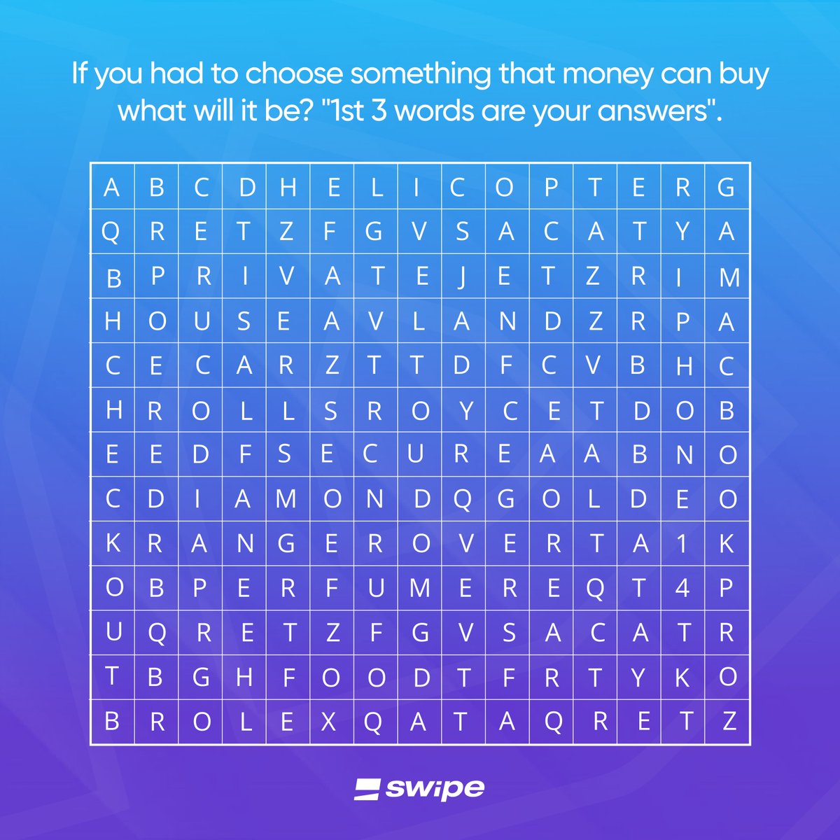 get_swipeNG's tweet photo. Let us hear you in the comments. Who knows, they might just come true.
#swipe #swipeng #puzzle https://t.co/Lvm3wACbtX