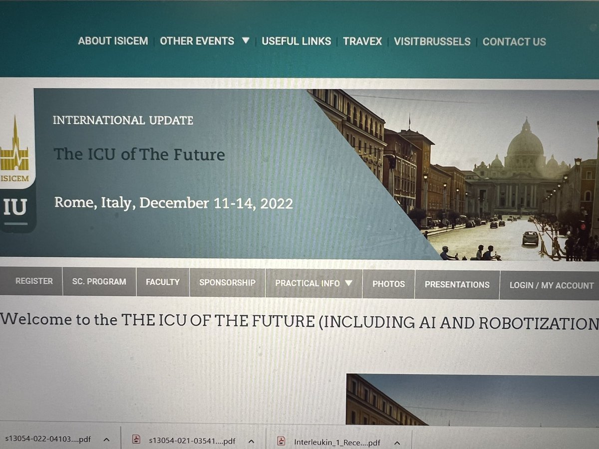 Interested in the future? you should join us in Rome in two months: an update, a teaching course, a brainstorming… let us look at the future ICU: older patients, new technologies- with the best experts #CriticalCare #isicem #ICU #Artificial_Intelligence #computers #monitoring