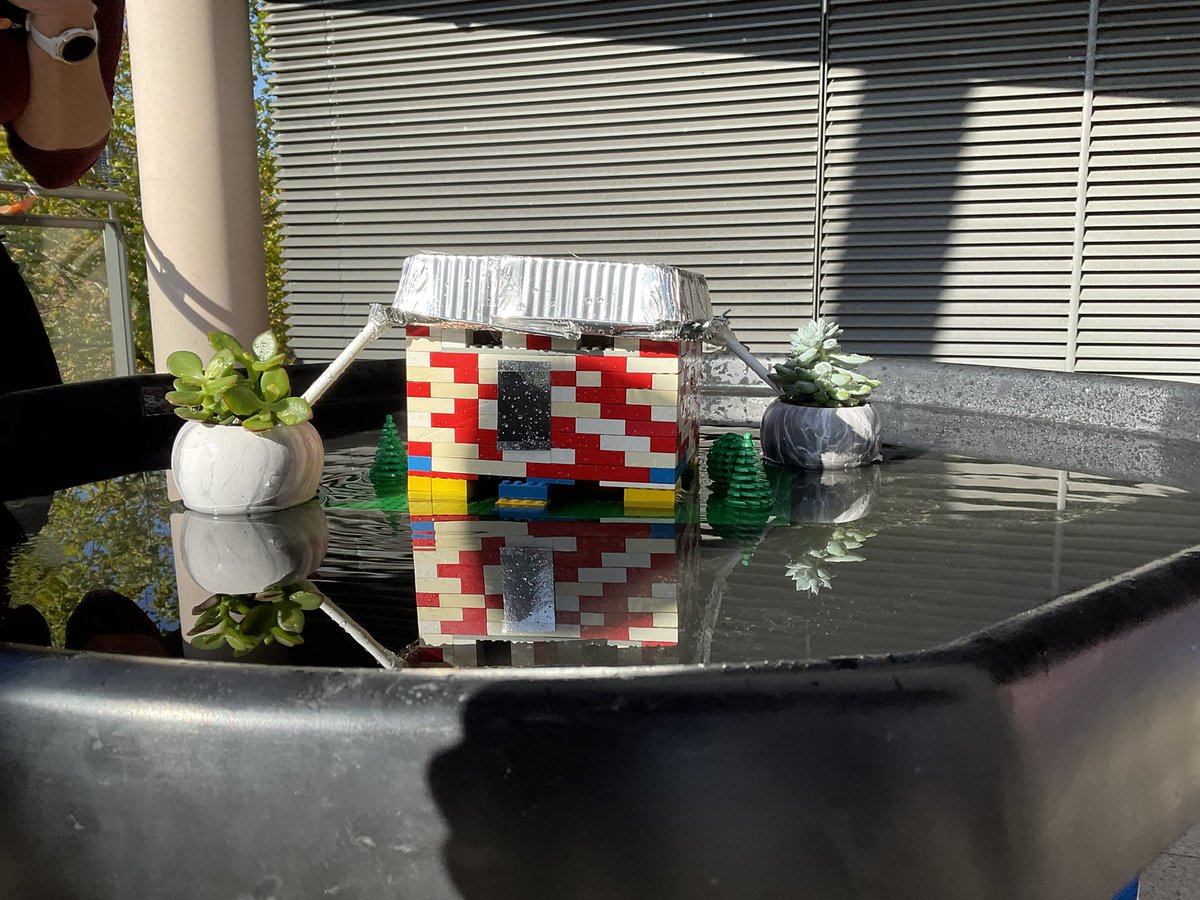 MissPodosekUSW's tweet photo. Today we have pitched, tried and tested our Curo’r llifogydd (beat the flood) water-proof house, which has taken three sessions! 

Our group “H2O help”  designed and built a house that could potentially survive a flood with a drainage system, plinths and a waterproof roof! https://t.co/GrebBT24Nb