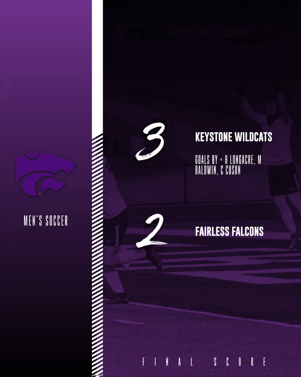 Keystone men's soccer secures a win in the first round of tye state playoffs. Goals scored by <a href="/holdenlongacre/">Holden Longacre</a> <a href="/mattbaldwin_19/">Matt</a> and Chase Cuson.