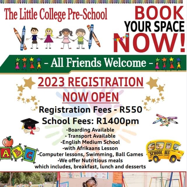 TLCpreschl's tweet photo. 🇿🇦 2023 REGISTRATION IS NOW OPEN!!!!

Give your little ones the opportunity to become great &amp; give them room to dream.Enroll with us today and get the best for your child.

#thelittlecollegepreschool 
#besteducation 
#enrolwithus https://t.co/LSoKMUfO7n