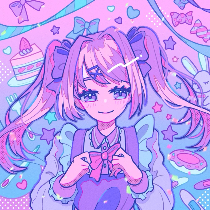 #あなたのぴんく色の作品を見せてくださいかわいさと少しアンニュイな雰囲気のイラストを描いてます 