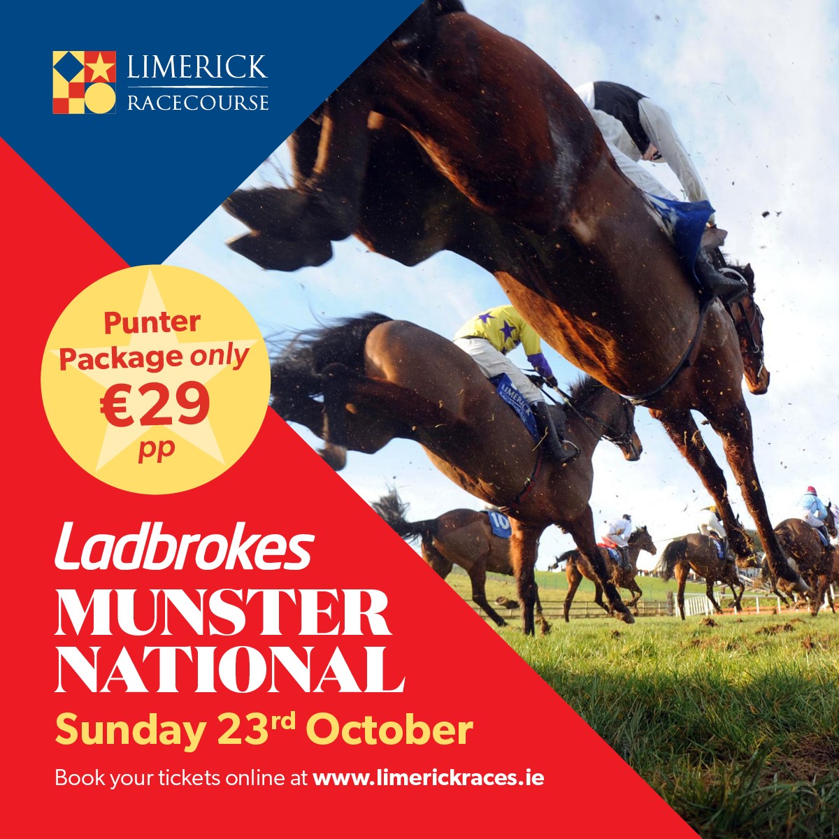 limerickpost's tweet photo. @LimerickRaces
๐GO RACING ๐
๐๏ธ Punter Packs are just โฌ29 p/p
๐ Munster National Sunday 23rd October
Punter Pack Package includes:
General Admission
Race Card
Pint Beer / Glass of Wine
โฌ5 FREE Bet
#horseracing #limerick #LimerickPost #BusinessSpotlight #SupportLocal https://t.co/39w2sZXLqa