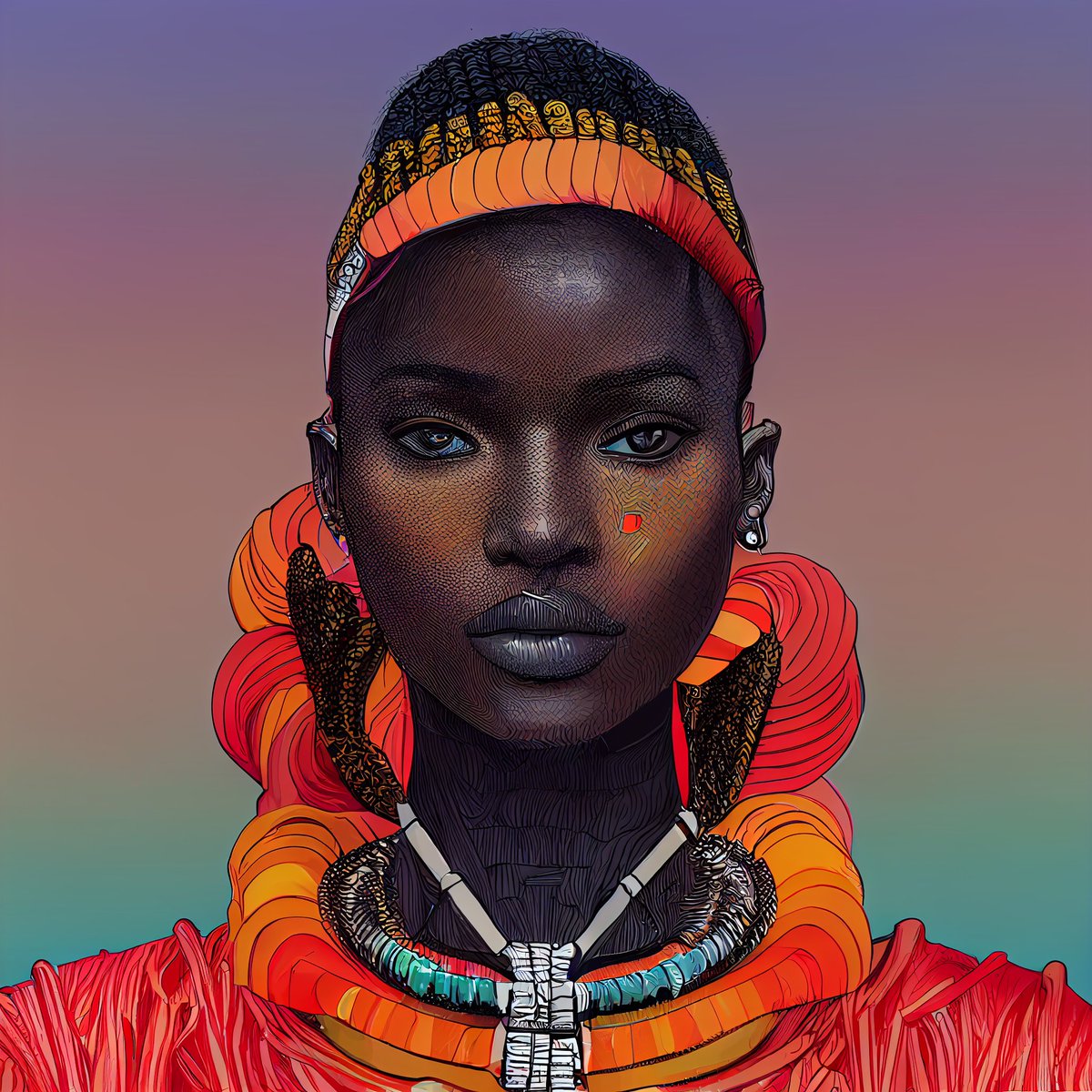iamtariro_'s tweet photo. Hey guys, if you're into deep learning and AI art then give our account a follow - @africanqueenai  on Instagram
We've got some impressive new content coming up soon but until then why not start with this work? It's a reflection of how we feel on a summer day

#aiart #genart https://t.co/hnYTR4SnnK