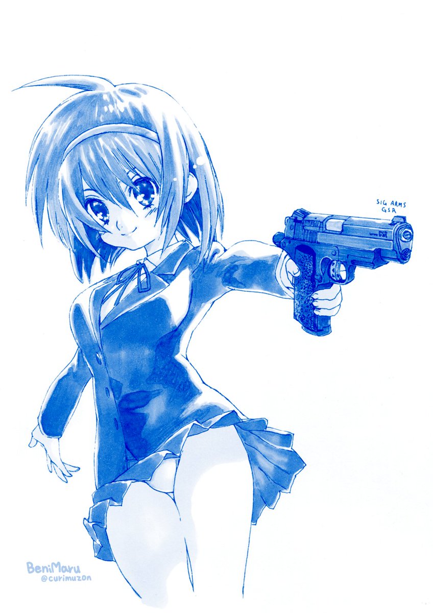 「#お前らの好きなピストル晒せ 素敵タグ45口径と9mmの波が交互に訪れます笑 」|紅丸🎨くりむぞん＠『落ちこぼれ退魔師は異世界帰りで最強となる』コミックス第1巻発売中です！のイラスト
