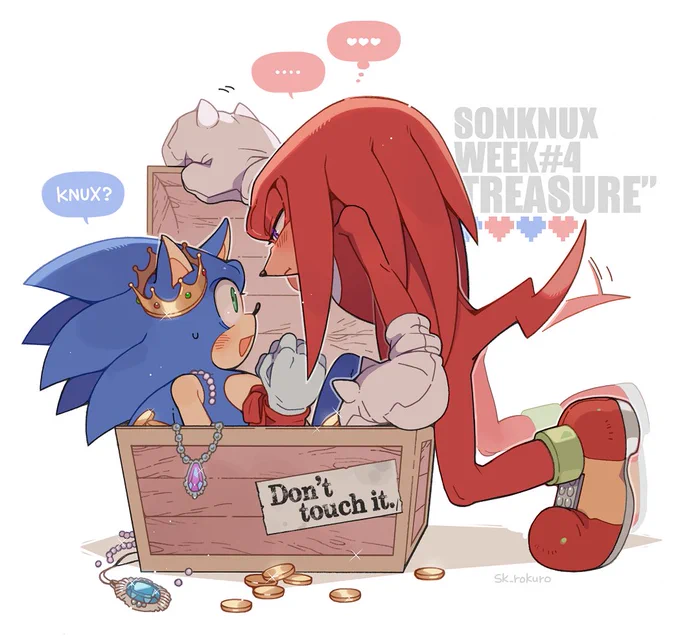 【#SonknuxWeek】Day 4 : TREASURE#SonicTheHedgehog#KnucklesTheEchidna #sonknux 