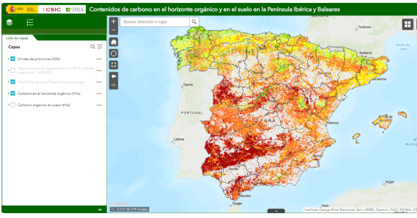 Acabamos de publicar en la web del INIA el nuevo visor comparado con las capas de la cantidad de C acumulado en el horizonte orgánico y el suelo.  Se puede acceder aquí inia.es/serviciosyrecu…  Las capas están disponibles. Esperamos que sean útiles. <a href="/INIA_es/">INIA-CSIC</a> @csic <a href="/mitecogob/">Transición Ecológica y Reto Demográfico</a>