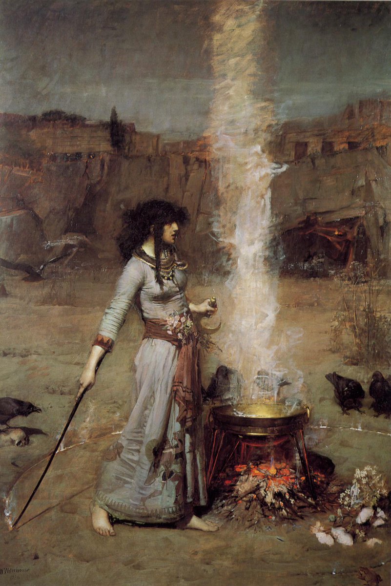 joanpopejoan's tweet image. The Magic Circle by John William Waterhouse, 1886