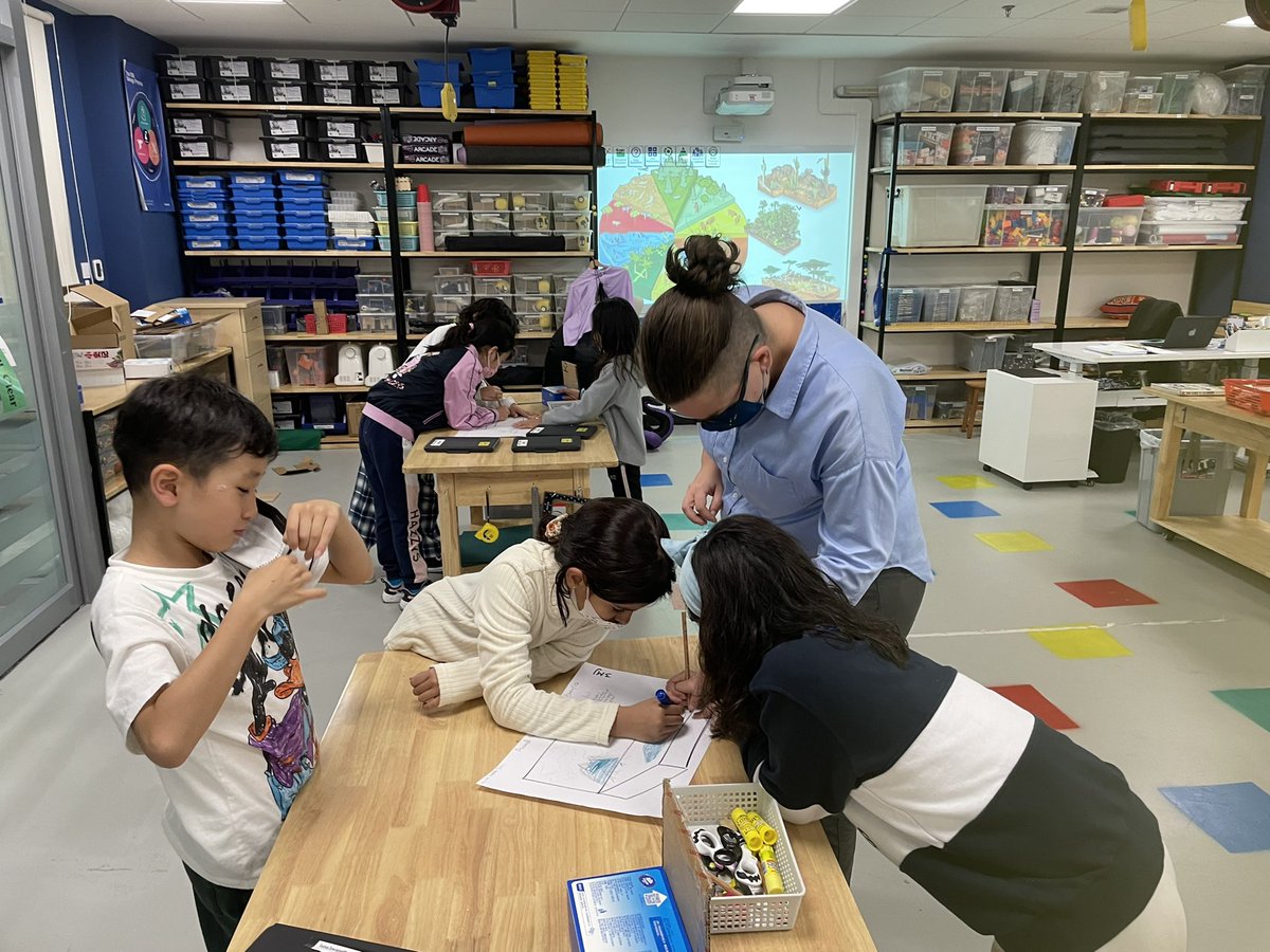 Grade 3 students are designing habitats in the ES Design Lab. Teachers collaborate to provide #challenging and #joyful learning opportunities for our makers. I could not help but notice rich content-specific vocabulary emphasized throughout!  #learnisb #integration <a href="/ISBeijing/">ISB-Beijing</a>