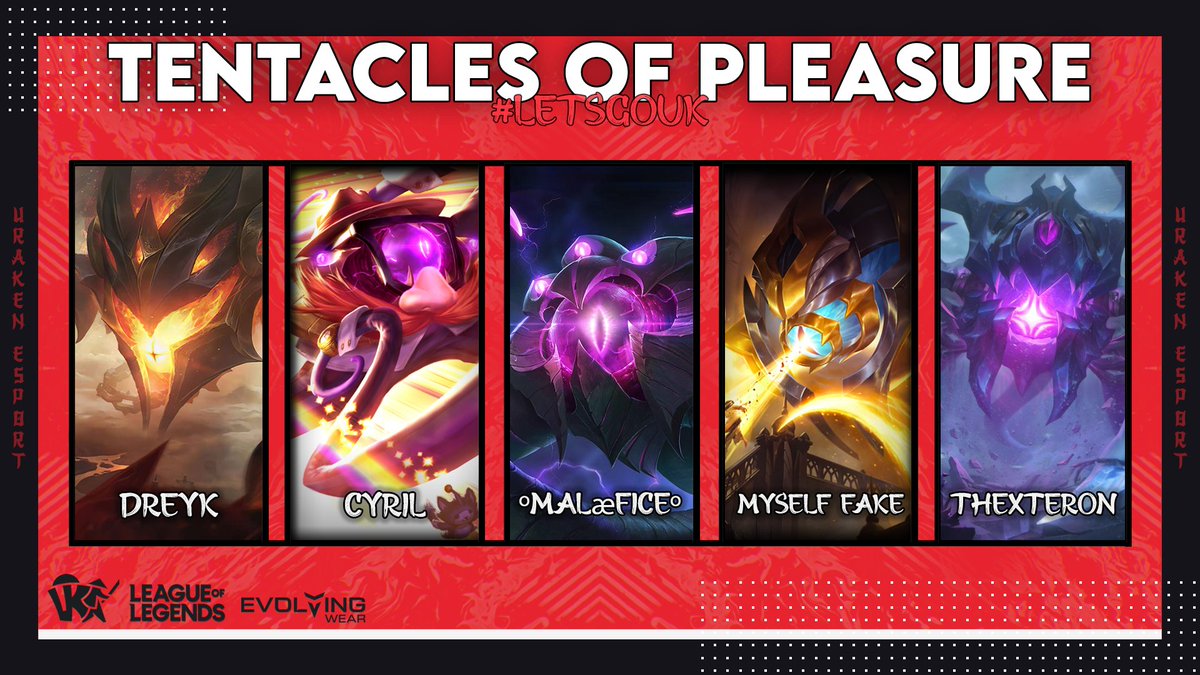 🏮#ANNONCE !

Nous comptons annoncer comme il se doit chaque team faisant parti de la structure ! 

La première étant les "Tentacles of Pleasure" :

⛰️: <a href="/Dreyk4ster/">Don Krab</a>  
🌿: Cyril
🧙‍♂️: Malæfice
🔫: Myself Fake
⛑️: <a href="/MaxThexteron/">Thexteron</a>