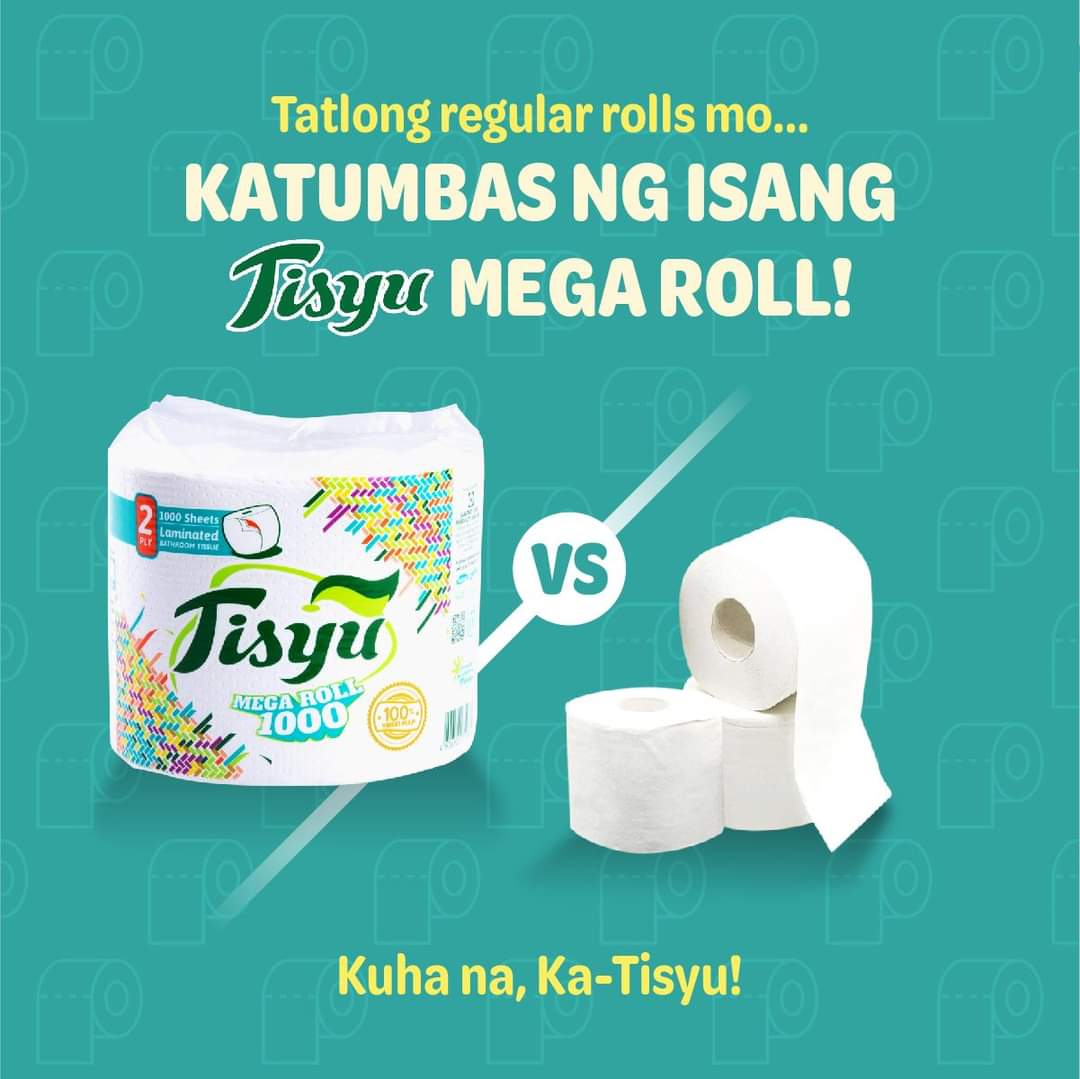 TisyuPH's tweet photo. ❎ Mag-refill lagi ng tissue.
✅ Kumuha ng Tisyu Mega Roll! 

Pinakamakapal at pinakamalaking Tisyu lang naman ‘yan. 😌

ShopHygiene - https://t.co/JMKikHpU86  
Shopee Mall - https://t.co/LJXgS7DTTL

#TisyuToTheRescue https://t.co/a7xW0MhJw2