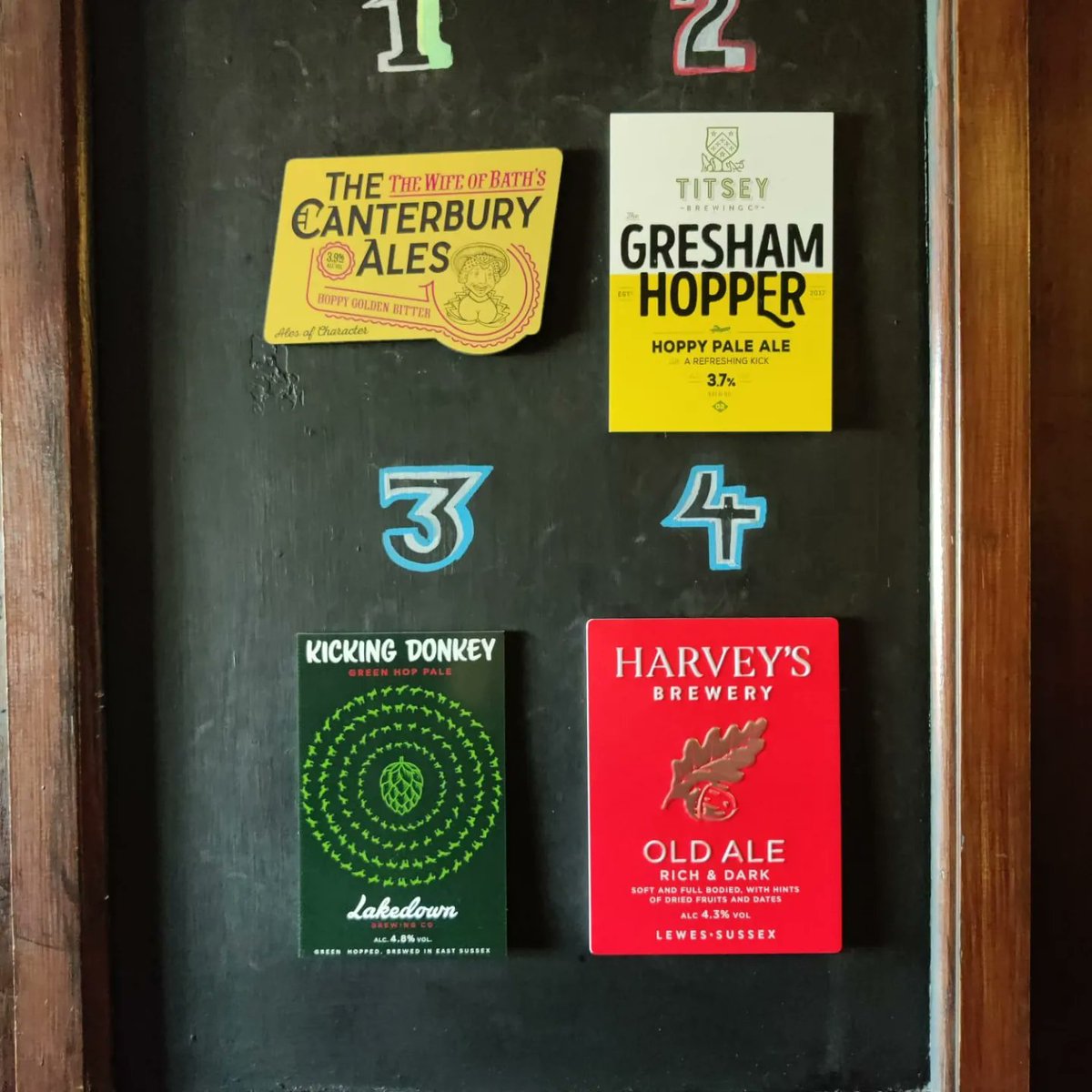 Today's cask ales now pouring and our coming soon board.  Keep your eyes open. For #harveysoldale