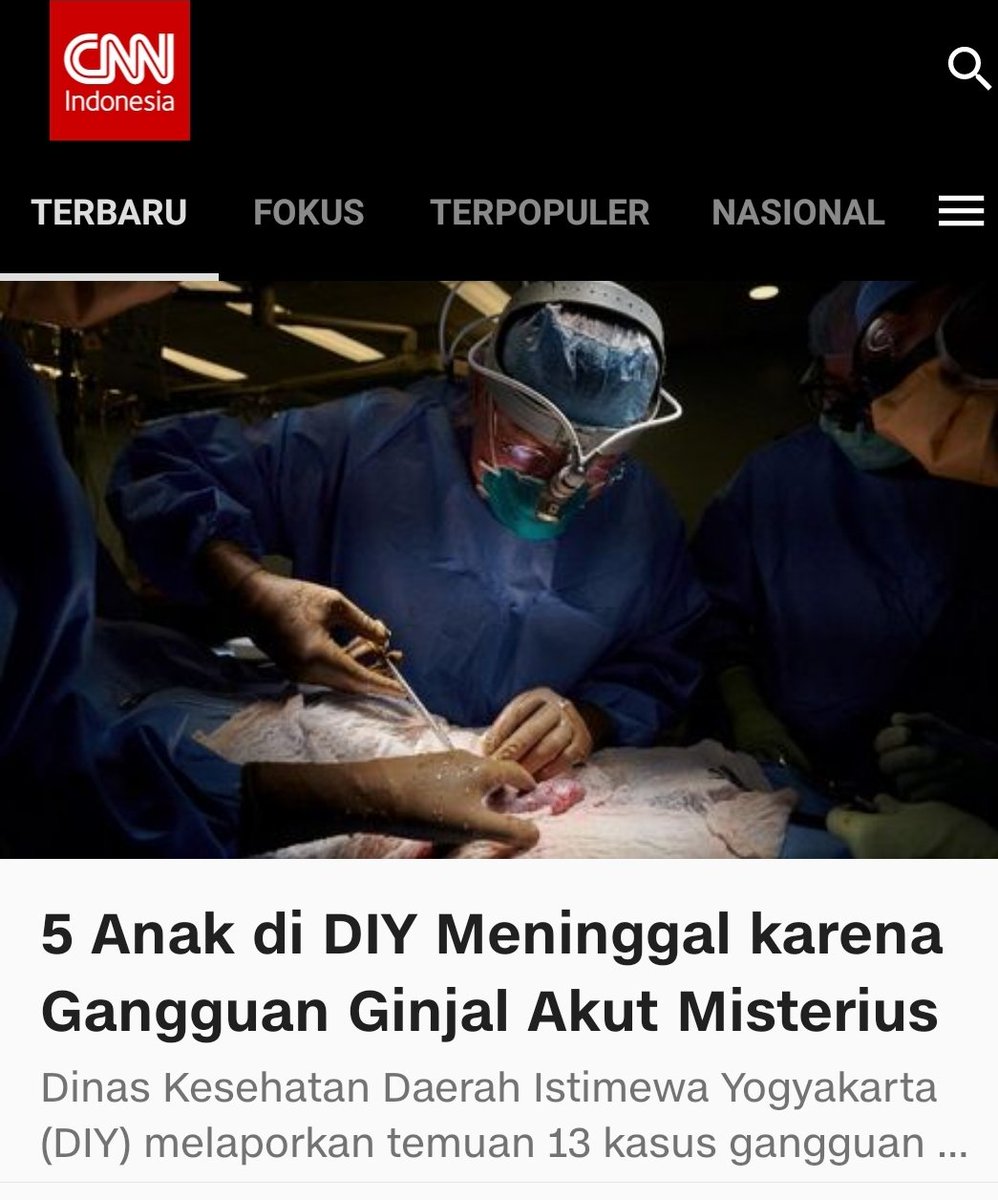 Beberapa artikel dikatakan penyebab nya karena paracetamol sirup.