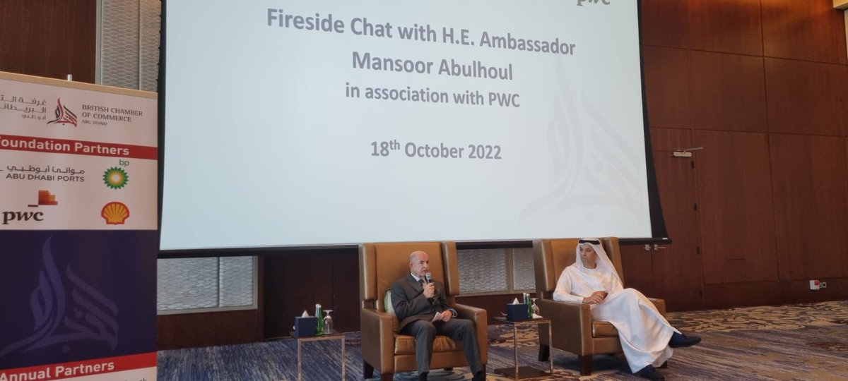 MansoorAbulhoul's tweet photo. Thanks to Nick Cochrane-Dyet and the team at @BCCAUH for a great discussion on the ambitious UAE-UK Partnership for the Future. BCCAD's members form a central pillar of the business community in Abu Dhabi and their work makes a huge contribution to the success of our partnership. https://t.co/bnEOtnadXk