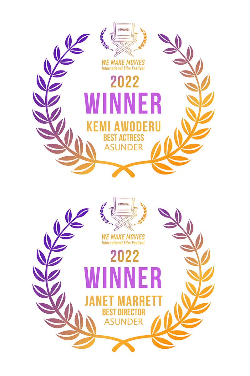 THANK YOU! @wemakemovies #wmm #wmmintl wmmintl2022 #LosAngeles #LA #ASUNDERShortFilm #BestActress #KemiAwoderu #BestDirector #winners #awardwinners #awardwinningfilm #filmfestival #filmfestivallife #filmmakerslife @_nicolagregory #Mediathirsty