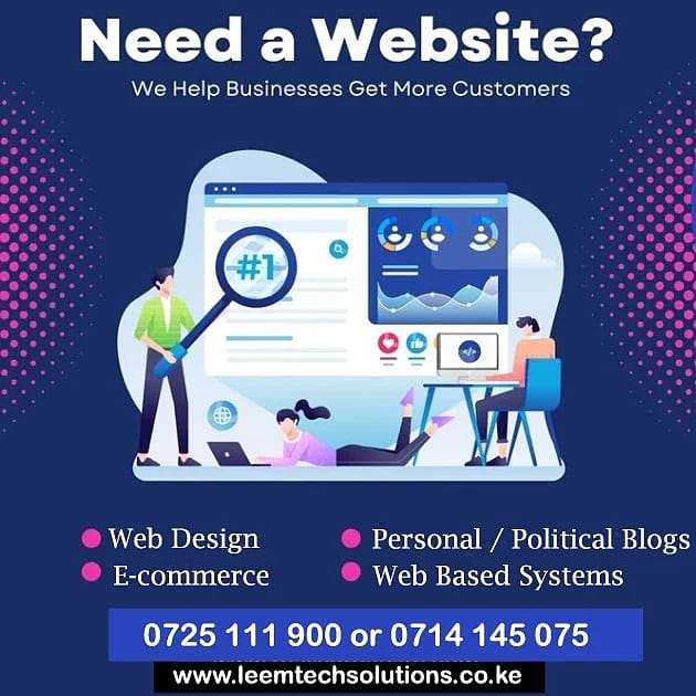 leemtech's tweet photo. Own a website, eCommerce or a Blog for Kshs 20,000 ONLY. We Search engine optimize your website.We Create 3 Landing pages for your favorite products(s) and services See our past projects here  https://t.co/xS1WIF6cK0 .  📞 0725 111 900 or 0714  145 075 
🏠Kimathi House 5th Floor https://t.co/0BrQU4Ndvy