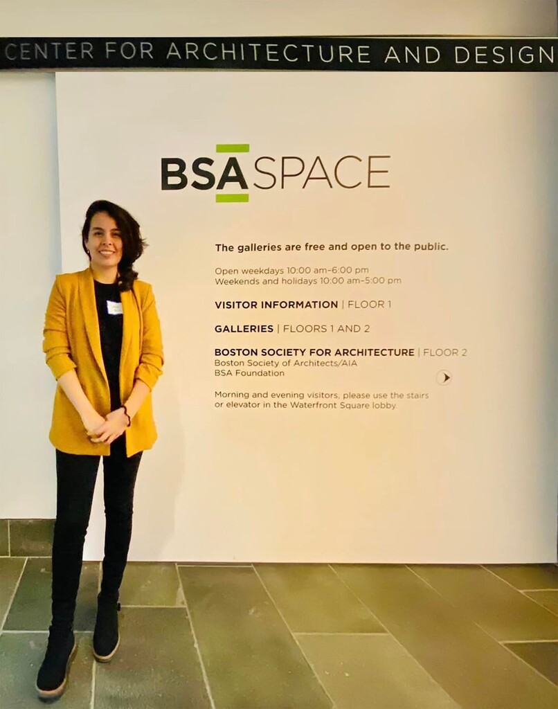 UMassBCT's tweet image. Diana Brito Picciotto, BCT Ph.D. student, presented a case study on Low Embodied Carbon with Wood Framing at Scale at the #BSASpace in Boston this week. Her talk featured data collected from Hampshire College&apos;s R.W. Kern Center and a proposed study at the Aliki Perroti + Set…