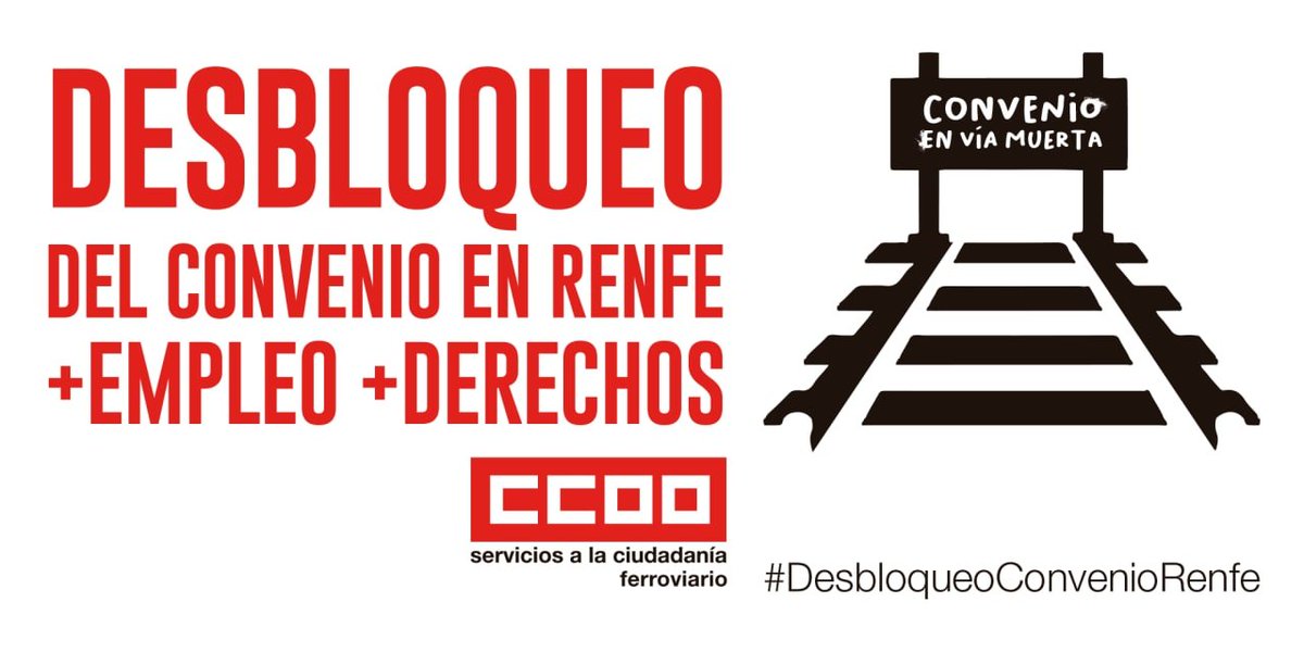 📢 Mañana nos concentraremos frente al Congreso de los Diputados para exigir la reanudación de la negociación colectiva en el Grupo Renfe.

🚂 Es necesario aumentar las plantillas para garantizar un mejor servicio a la ciudadanía.

#DesbloqueoConvenioRenfe
<a href="/CCOO_FER/">CCOO FERROVIARIO</a>