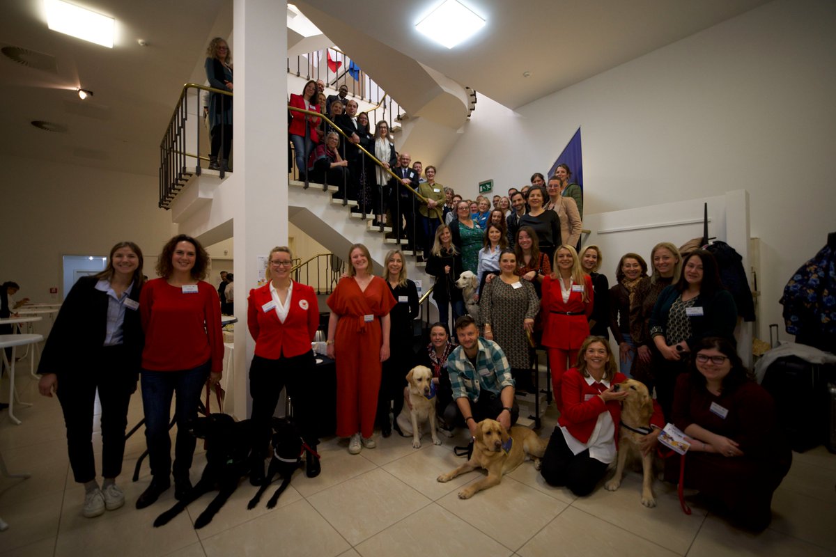 VictimSupportEU's tweet photo. 💫🇪🇺🦮Through our newly launched #EuropeanFYDONetwork we want to inspire and encourage more organisations and individuals to take up the Facility Dogs initiative in their own country.
#FacilityDogsEurope #SafeJusticeForVictims #facilitydogs #event #EUVictimsRights @CZECHIAinEU https://t.co/3xrA22vrgk