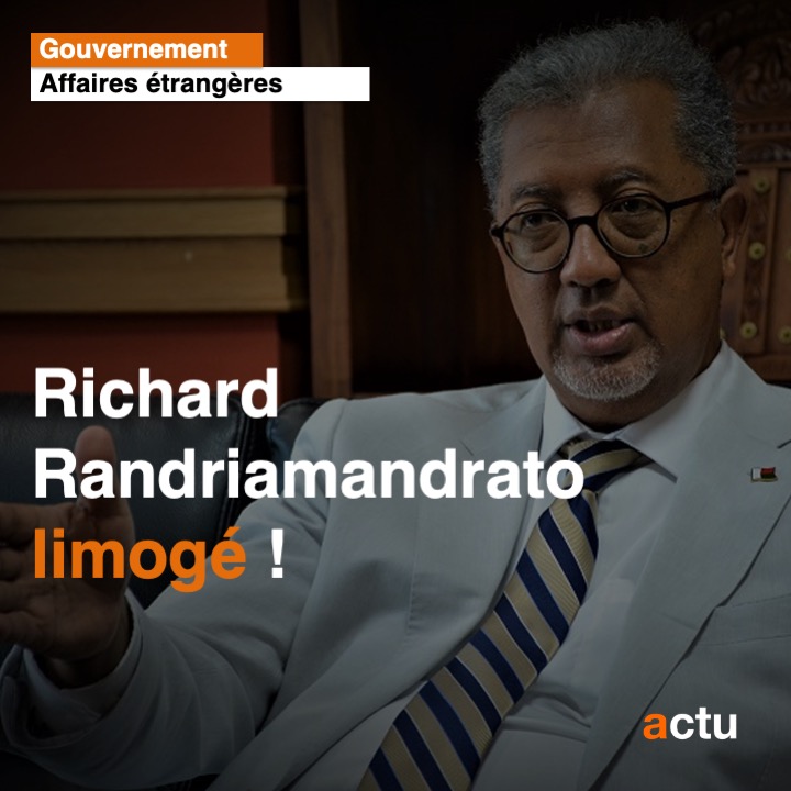 orangeactu's tweet photo. Le ministre des Affaires étrangères Richard Randriamandrato a été limogé ce jour, sur décision du Président de la République Andry Rajoelina. De source proche du dossier, il est reproché au désormais ex-ministre d'avoir pris seul une décision sur un vote stratégique à l'ONU. https://t.co/b61oVILlwO