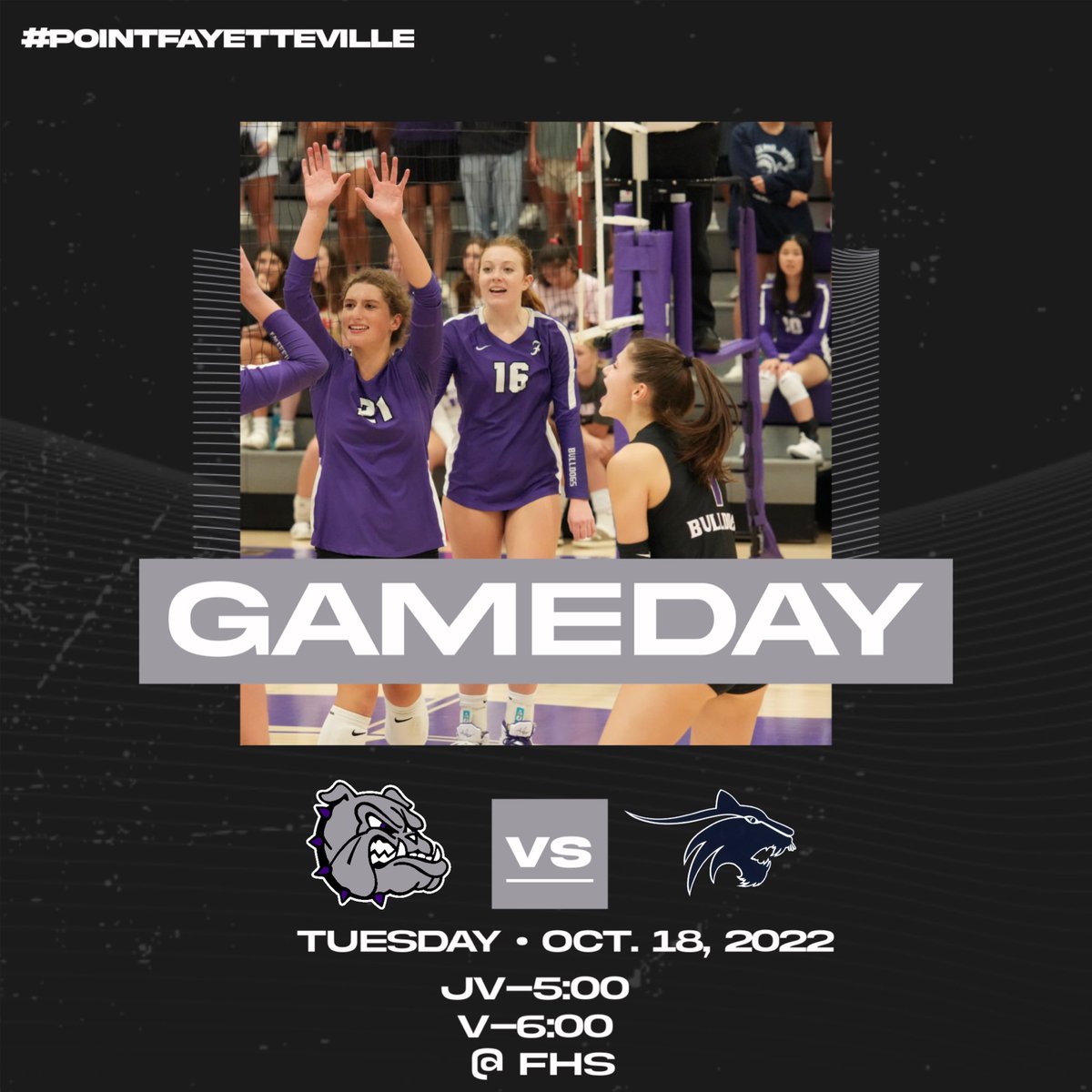 FHSVolleydogs's tweet photo. Game Day! 
⭐️9th vs. Central in Aux at 5:00
⭐️JV vs. Har-Ber in Arena at 5:00
⭐️Varsity vs. Har-Ber in Arena at 6:00 https://t.co/g6wsVyM3gG
