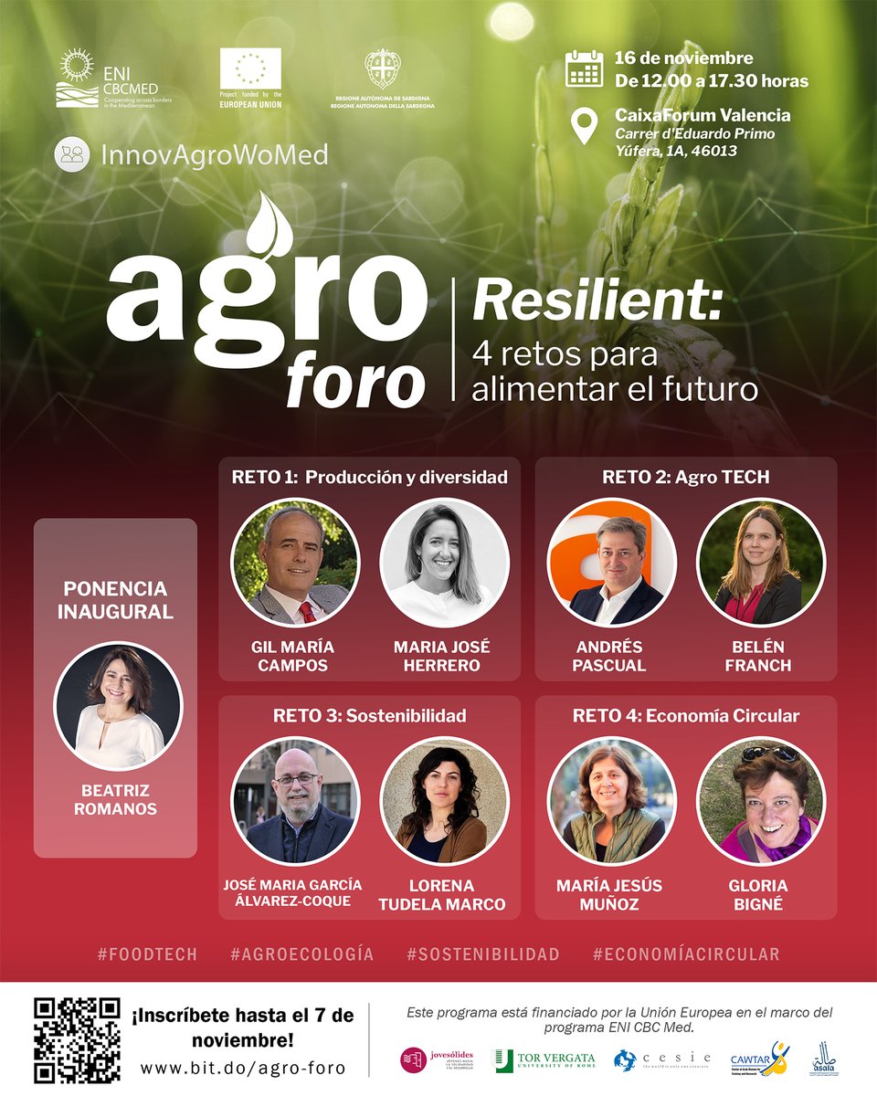 🌎¿Tiene límites el planeta?¿Cómo puede ayudar la #innovaciónsocial a hacer frente a los principales retos agroalimentarios?

Descúbrelo en el Agro Foro “Resilient: cuatro retos para alimentar el futuro.

➕INFO: bit.ly/3yO03WX

INSCRIPCIONES➡️ bit.ly/3CIRWw4
