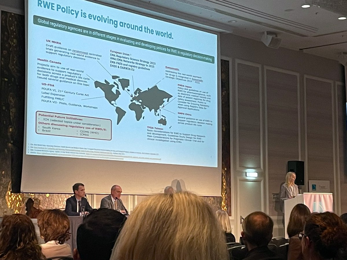 sinieskola's tweet photo. A.Spooner @abbvie and vice chair of @EFPIA integrated generation and use working group outlines the evolving RealWorldEvidence #RWE policies in the global context @TOPRANEWS #TOPRASym22 https://t.co/AJW599QUBz