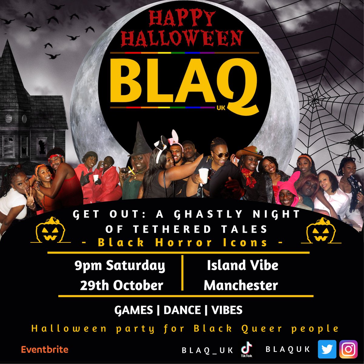 blaquk's tweet photo. Looking for an amazing Halloween party for Black Queer People in Manchester? 🏳️‍🌈👻🎃🔞

BLAQ UK has got you!!

Enjoy R&amp;B, Bashment, Pop, Afrobeats, a sprinkle of Amapiano and more🎶Games hosted by @Nicos_wxr1d 👾🕹 and Tasty Treats for you to get into 🤤🍬

https://t.co/faK4hBxdIm https://t.co/NarnBrLSLE