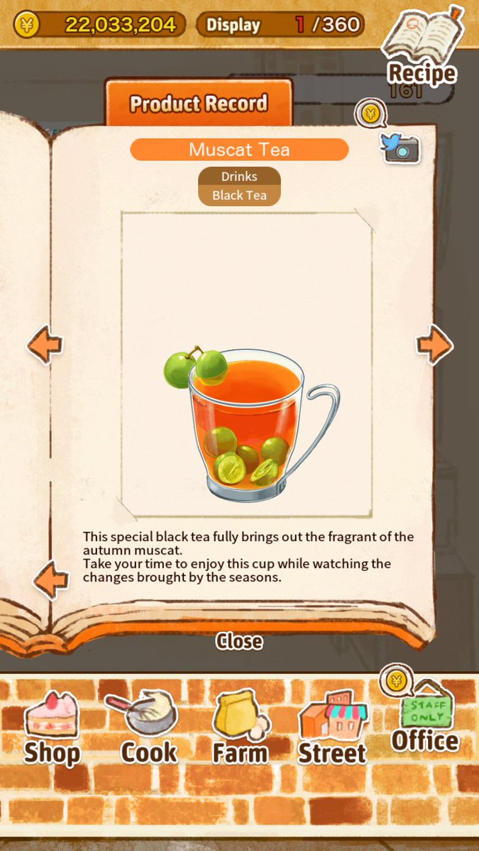 trangbach99's tweet photo. This special black tea fully brings out the fragrant of the autumn muscat.
Take your time to enjoy this cup while watching the changes brought by the seasons.
https://t.co/Ok4O89ePEe
#CandyMaker2 #洋菓子店ローズ #お菓子作り2 #Cybergate https://t.co/o2T8BOSNSW
