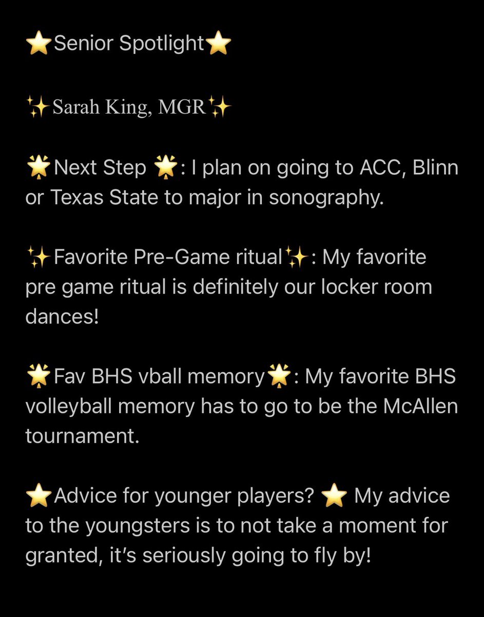 ⭐️ Senior Spotlight - Sarah King, MGR ⭐️