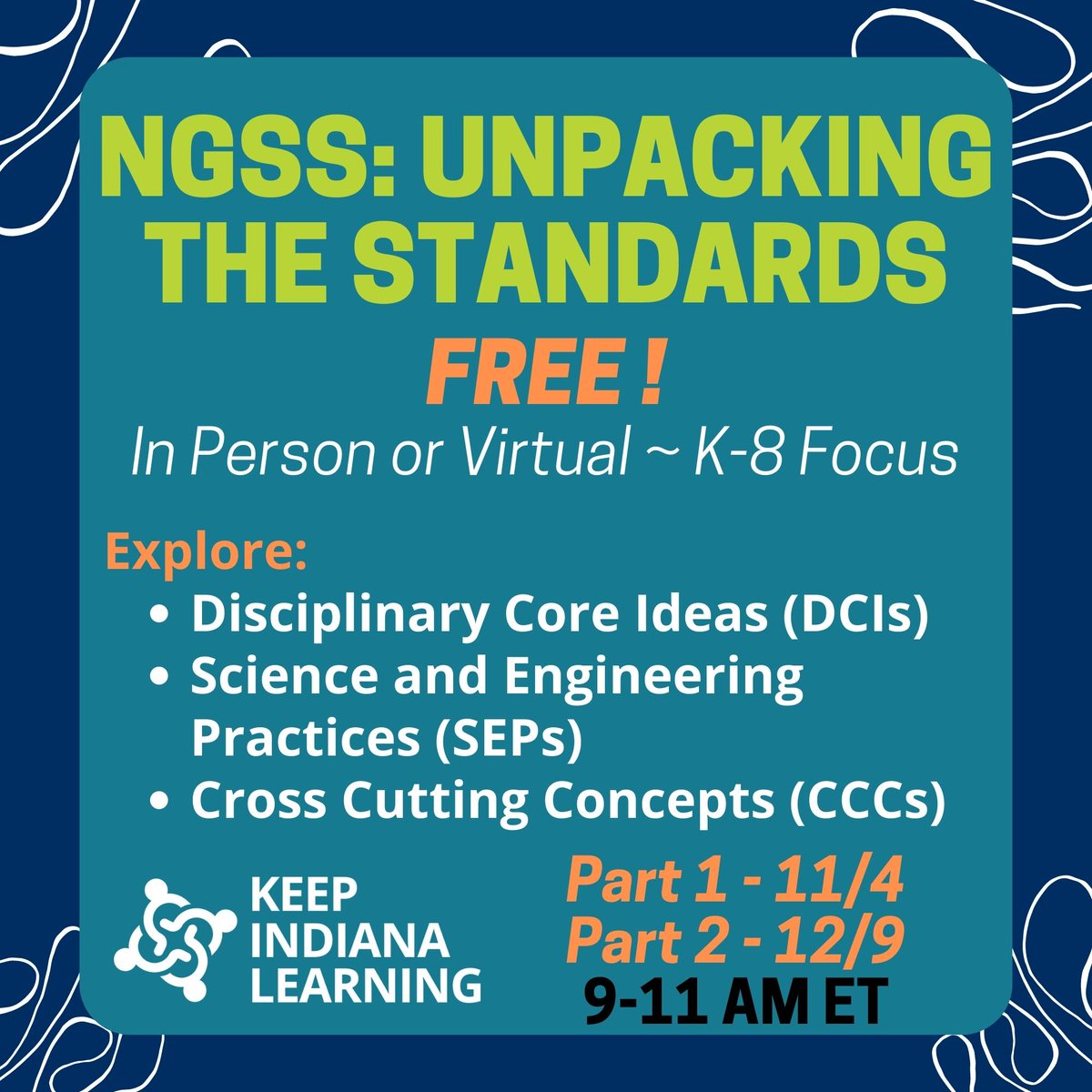 K-8 Science Teachers - this FREE event is for you! Come unpack the new performance expectations for K-8 science classes in Indiana! Learn more & register: keepindianalearning.org/events/ngss-un… #science #STEM
