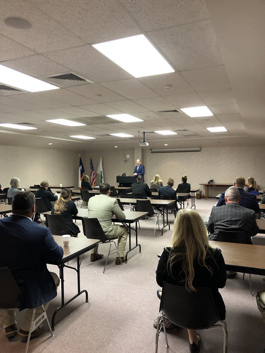 Dr. Rick Avery and Dr. Angela Burkham visiting the District 6 Texas A&amp;M AgriLIFE Extension office.