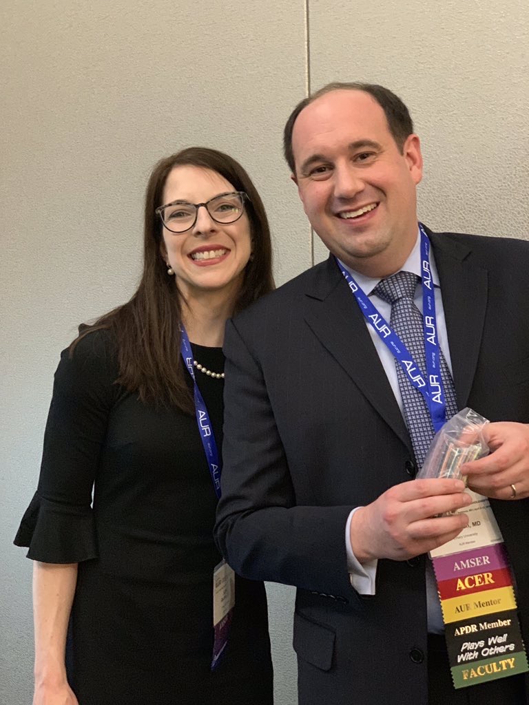 Let's help get @RyanBPetersonMD to 10k! He is so close! I would not be here on this bird app without him! This is one of my favorite photos of us! (P.S. Look at his name badge length!) #NeuroRad #celebration #gratitude