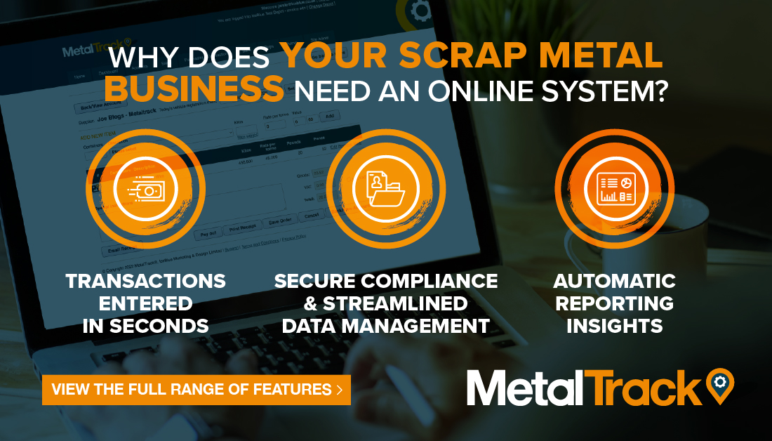 MetalTrackUk's tweet photo. Why does your scrap metal #business need an online system? 
✅ Transactions can be entered in seconds
✅ Secure compliance &amp; streamlined data management 
✅ Get automatic reporting insights
MetalTrack provides you with all this &amp; more! View our features: https://t.co/kX0GdMp5Dj https://t.co/STM21WMSmZ