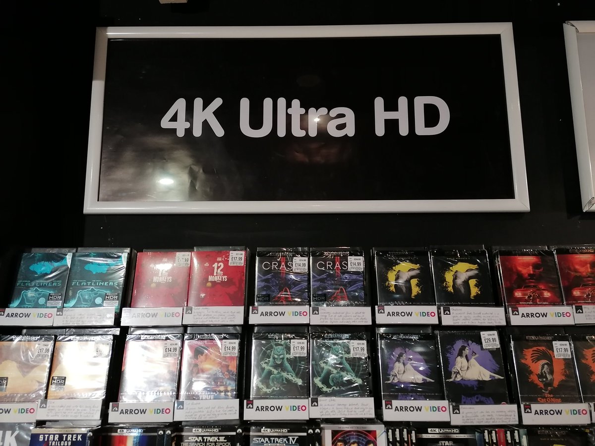 hmvBelfast's tweet photo. Some excellent movies out on #uhd from @ArrowFilmsVideo
Classics to add to your collection today and some on offer
Find them in our newly expanded 4k department
@UltraHDBluray @the4kCollectivE @The_4KChef @4KFilme @avocadoom89 #Arrow #4KUltraHD #boutiquelabels #collectorsedition https://t.co/zP3ww0gko3