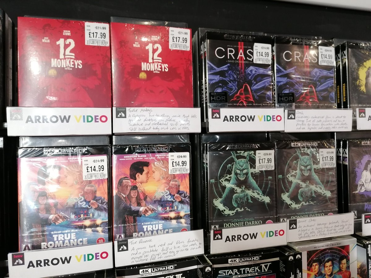 hmvBelfast's tweet photo. Some excellent movies out on #uhd from @ArrowFilmsVideo
Classics to add to your collection today and some on offer
Find them in our newly expanded 4k department
@UltraHDBluray @the4kCollectivE @The_4KChef @4KFilme @avocadoom89 #Arrow #4KUltraHD #boutiquelabels #collectorsedition https://t.co/zP3ww0gko3
