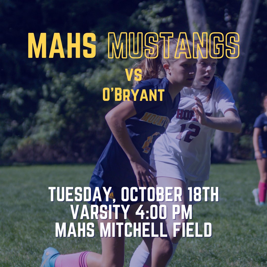 mountalverniahs's tweet photo. HOME GAME DAY 2!

Varsity soccer plays at the MAHS Mitchell Field today against #O’Bryant. Game starts at 4:00 pm. See you there! https://t.co/3bjZLBwZtZ