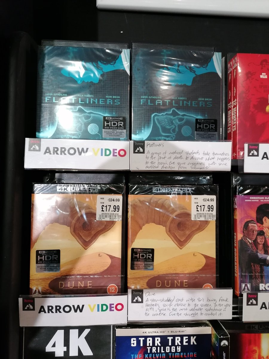 hmvBelfast's tweet photo. Some excellent movies out on #uhd from @ArrowFilmsVideo
Classics to add to your collection today and some on offer
Find them in our newly expanded 4k department
@UltraHDBluray @the4kCollectivE @The_4KChef @4KFilme @avocadoom89 #Arrow #4KUltraHD #boutiquelabels #collectorsedition https://t.co/zP3ww0gko3