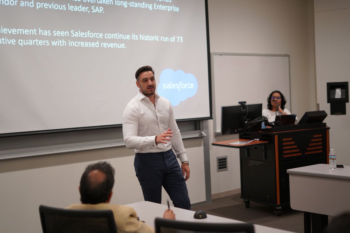 salesforcerepub's tweet photo. Last week our very own Khero Witey delivered a presentation all about #Salesforce to students at @UT_Dallas.

“It was great to offer my thoughts and insight to hopefully, inspire a couple of students to take on some extra studying with #Trailhead!”

#ThirdRepublic https://t.co/6XgTK5eDUH