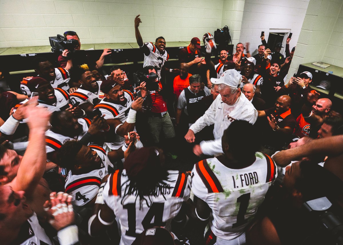 HokiesFB's tweet photo. It's a real one's birthday today 🐐

Happy Birthday S/O to Coach Beamer 🥳 https://t.co/xsdkA606JY