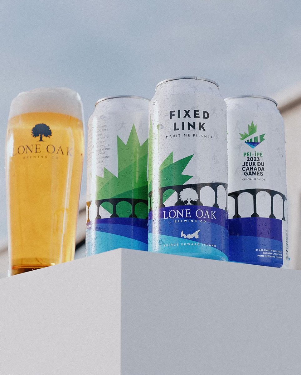 Meet PEI (@meetpei) on Twitter photo A HUGE congratulations to our partner <a href="/loneoakbrew/">Lone Oak Brewing Co</a> , who has become a proud Sponsor and Official PEI Craft Beer Provider for the <a href="/2023CanadaGames/">2023 Jeux du Canada Games</a> in PEI. Check out the new and beautiful commemorative can for The Fixed Link Pilsner! 🍻 A HUGE congratulations to our partner <a href="/loneoakbrew/">Lone Oak Brewing Co</a> , who has become a proud Sponsor and Official PEI Craft Beer Provider for the <a href="/2023CanadaGames/">2023 Jeux du Canada Games</a> in PEI. Check out the new and beautiful commemorative can for The Fixed Link Pilsner! 🍻