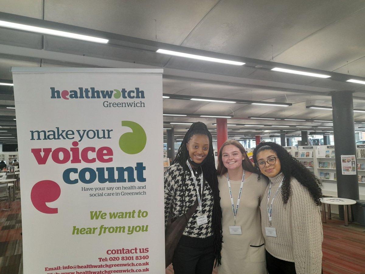 hwgreenwich's tweet photo. Had a recent experience with #Health or social #Care in #Greenwich?

🗣️Help us to develop services in the borough and beyond...

#MakeYourVoiceHeard - come and speak with us at @WoolwichLibrary every Friday from 11-1pm 

#NHS  @greenwichlibs https://t.co/d3iNHU4P6V