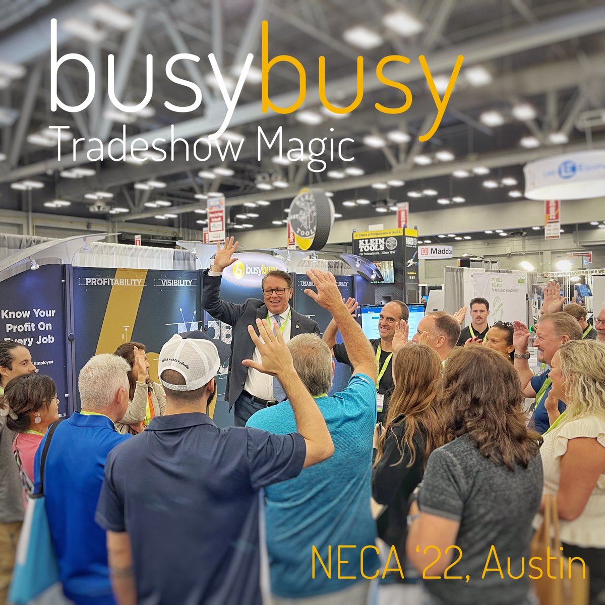 Magic in Austin, TX this week for <a href="/busybusy/">rajkumar khandelwal</a> at the National Association of Electrical Contractors convention.Hands up, who is ready to get rid of paper time-cards and switch to integrated and intelligent busybusy GPS enabled solutions?

#tradeshowmagician #magic #tradeshowlife