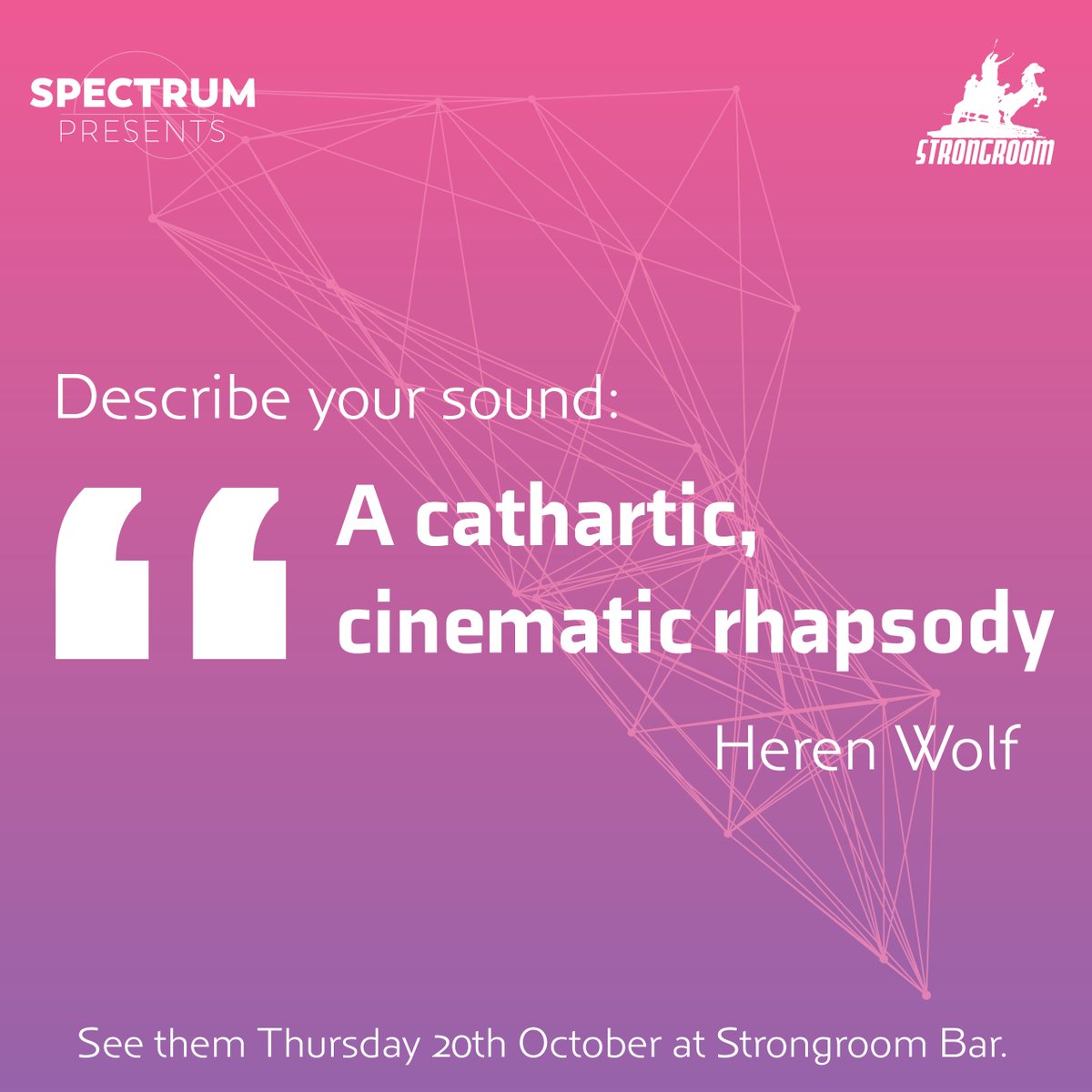 Find out who @herenwolf is influenced by and more over on our Facebook page: facebook.com/spectrumgigs/p… - join us at @strongroombar on Thursday to see them perform alongside The Ondines and @austelmusic