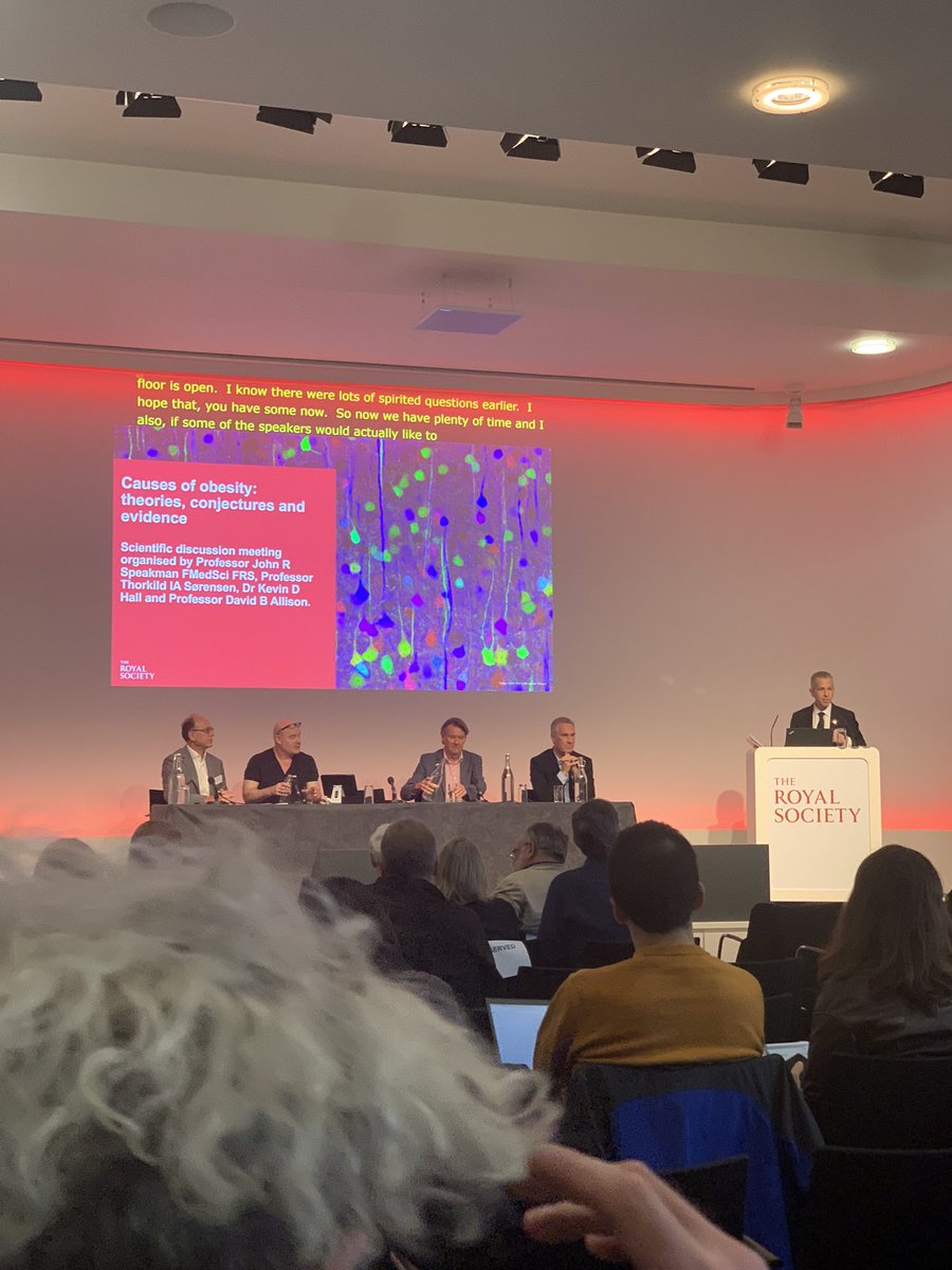 SamuelDickenUK's tweet photo. Day 2 at #RScausesobesity @royalsociety Causes of Obesity, great discussion on models of obesity #CIM #EBM #EnergyDensity #ProteinLeverage https://t.co/FGwkXi09qd