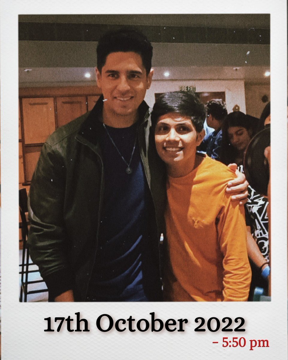 _prathampawar_'s tweet photo. Feeling so happy and loved 😭❤️ I have waited for this moment from so many days 17th Oct 2022, around 5:50 pm I got an opportunity to meet and interact with him
#thankgod finally i got a autograph From him
He is so humble and Sweet 🧿❤️ #Sidhartmalhotra #10yearsofsidhartmalhotra https://t.co/ON9SxeYn24