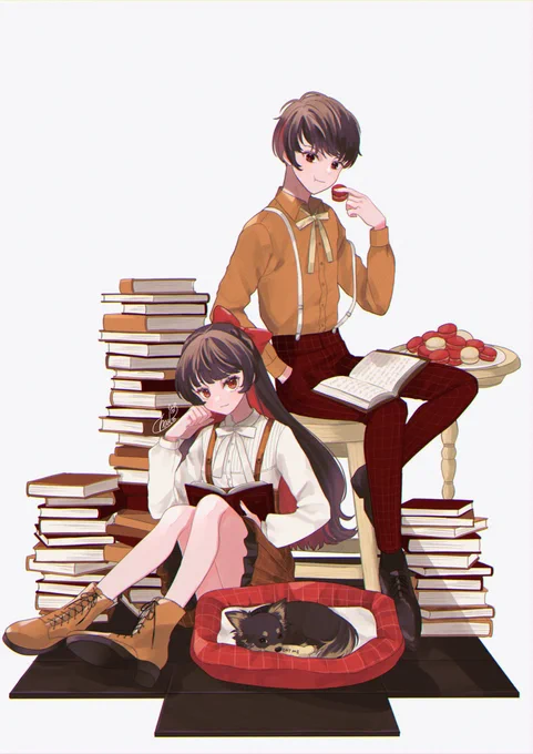 お菓子と犬モチーフをよく描きます#イラストを4枚貼ると秋風に乗って絵柄を好いてくれる人の元へ届くらしい 