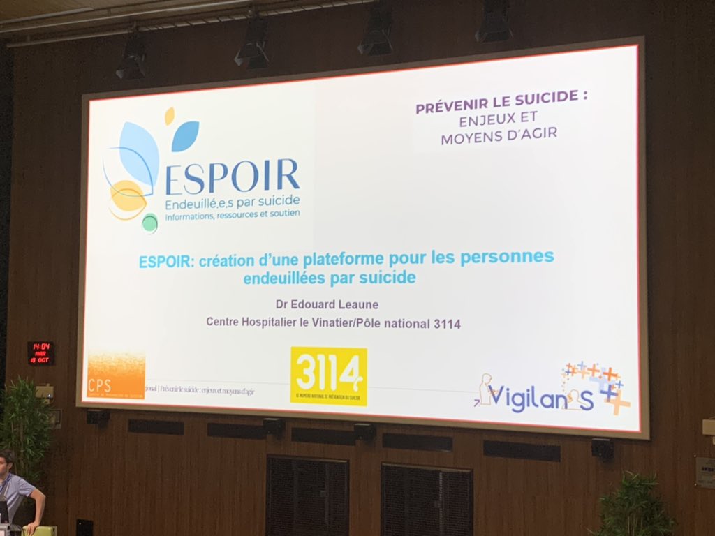 CRES_PACA's tweet photo. Reprise du colloque avec le Dr @EdouardLeaune et la présentation de la plateforme #ESPOIR #collepse #preventionsuicide https://t.co/X0KUhzLsfB https://t.co/7Pvj5ssFZw